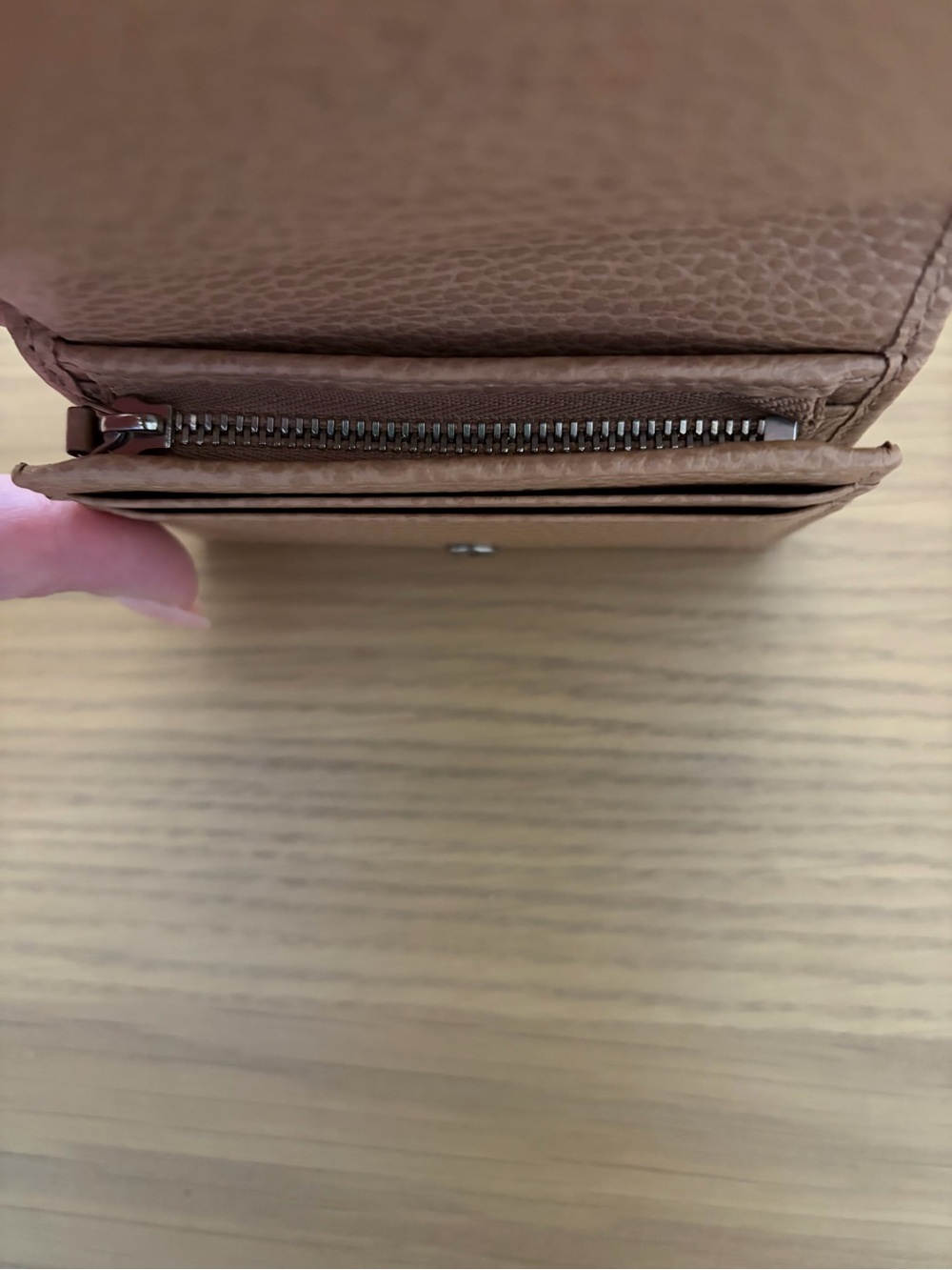 Gucci GG Marmont Card Case Wallet in Pebbled Rose Beige Leather - Picture 7 of 8